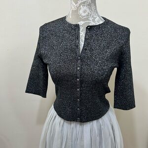 Ted Baker Sparkiy Metallic Cropped Cardigan